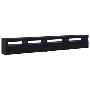 vidaXL TV-benksett 3 pcs Svart Eik 270 x 35 x 40 cm Konstruert tre