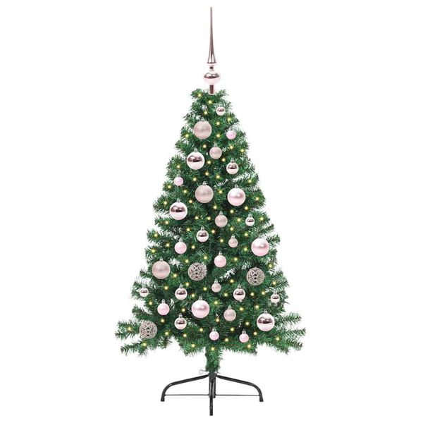 vidaXL Kunstig Forhåndsopplyst Juletre med 150 LED grønn 120 cm PVC