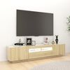vidaXL TV-benk med LED-lys sonoma eik 180x35x40 cm