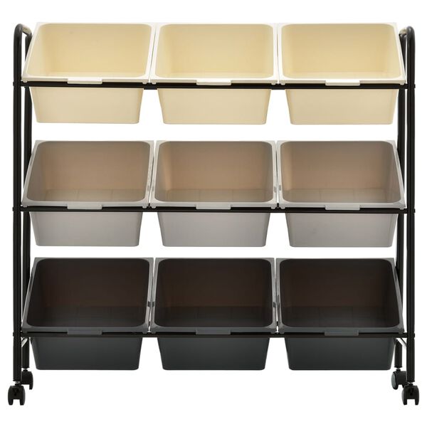 vidaXL Lekelagringsvogn 9 kurver ombre plast