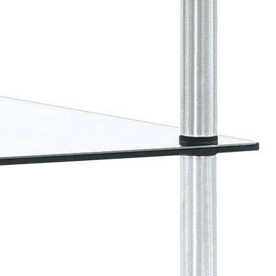 vidaXL Hylle 2 etasjer gjennomsiktig 40x40x47 cm herdet glass