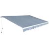 vidaXL Foldbar markise manuell 450 cm bl&aring;/hvit