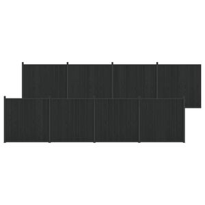 vidaXL Gjerdeplate 8 pcs WPC og Aluminium Svart