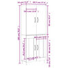vidaXL Highboard sonoma eik 69,5x34x180 cm konstruert tre