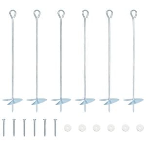 vidaXL Jordanker 6 pcs S&oslash;lv &Oslash;10 x 50 cm Galvanisert metall