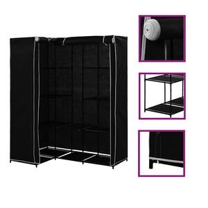 vidaXL Hj&oslash;rnegarderobe svart 130x87x169 cm