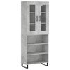 vidaXL Highboard betonggr&aring; 69,5x34x180 cm konstruert tre