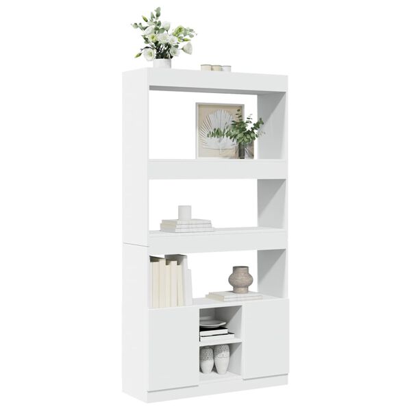 vidaXL Highboard hvit 92x33x180 cm konstruert tre