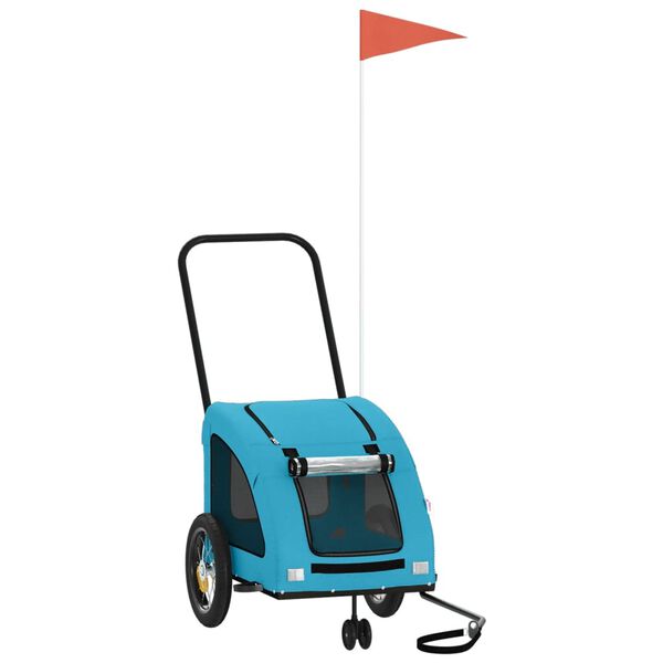 vidaXL Kjæledyrsykkelhenger blå oxfordstoff og jern