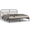 vidaXL Sengeramme i metall med sengegavl svart 200x200 cm