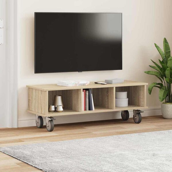 vidaXL TV-benk Sonoma eik 100 x 35 x 35 cm Konstruert tre