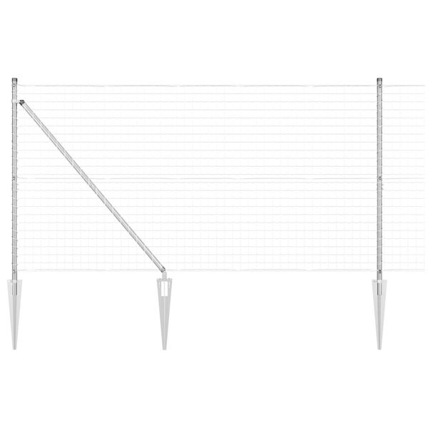vidaXL Gjerde med stolpe s&oslash;lv 1,4 x 10 m St&aring;l