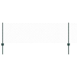 vidaXL Sekskantet gjerde med post 10 x 0,6 m PVC-belagt st&aring;l Gr&oslash;nn