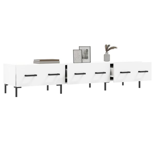 vidaXL TV-benk hvit 150x36x30 cm konstruert tre