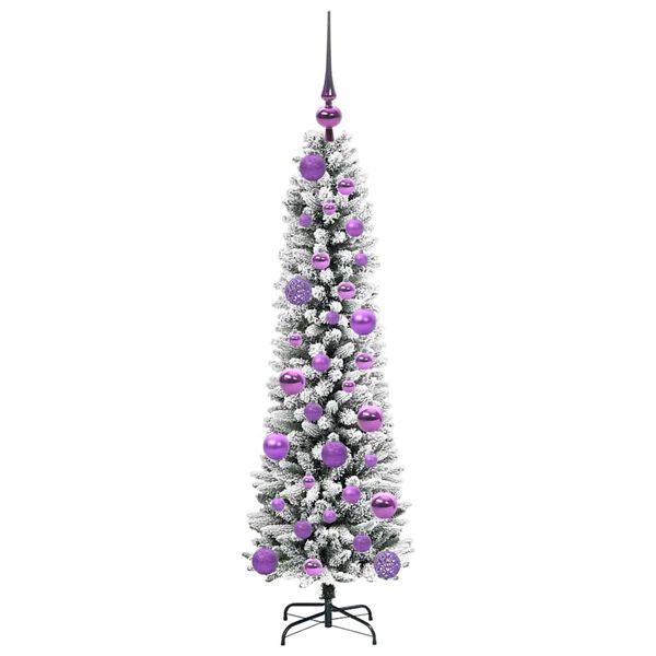 vidaXL Kunstig juletre med 150 LED Hvit 120 cm PVC og Metall og Plast