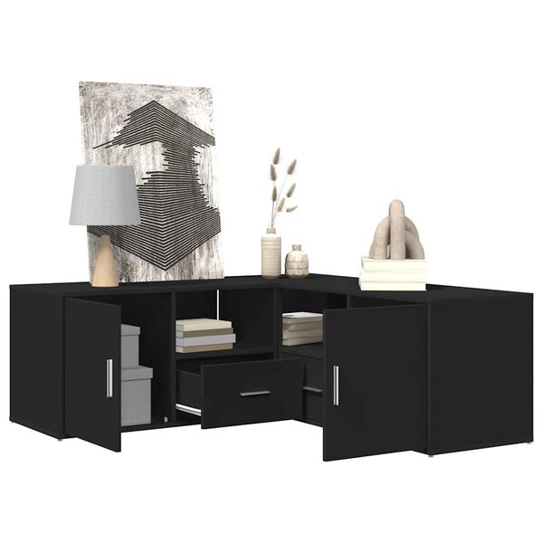 vidaXL Hj&oslash;rneskap svart 200x40x45 cm konstruert tre