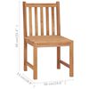 vidaXL 5-delt hagespisesett 80x80 cm heltre teak