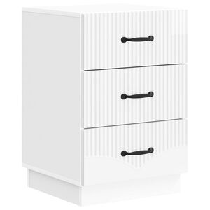 vidaXL Nattbordskap H&oslash;gglans hvit 43 x 41 x 63,5 cm Konstruert tre