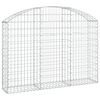 vidaXL Gabionkurv buet 150x30x100/120 cm galvanisert jern