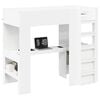 vidaXL Loft seng ramme med skrivebord Hvit 100 x 200 cm Konstruert tre