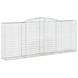 vidaXL Gabionkurv buet 400x50x160/180 cm galvanisert jern