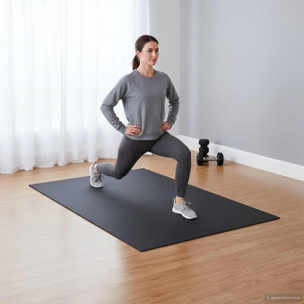 vidaXL Sportsbeskyttelsesmatte Svart 183 x 122 x 0,6 cm PVC