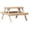 vidaXL Piknikbord 105x134x75 cm heltre furu