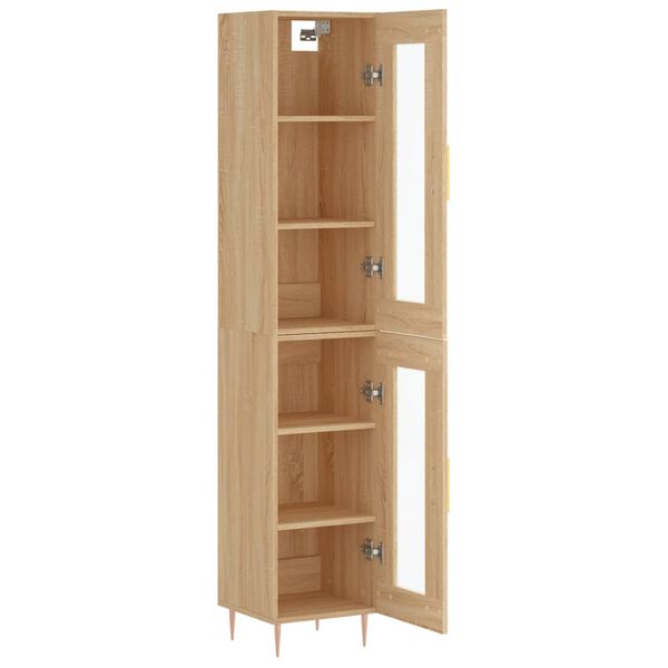 vidaXL Highboard sonoma eik 34,5x34x180 cm konstruert tre