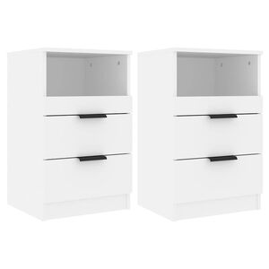 vidaXL Nattbord 2 stk. Hvit Medium Engineered wood