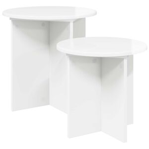 vidaXL Sidebordssett 2 stk. H&oslash;gglans hvit &Oslash; 45 x 45 cm Konstruert tre