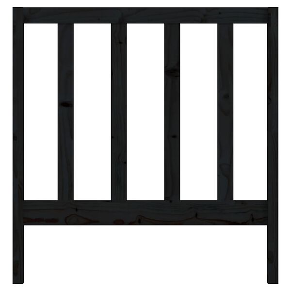 vidaXL Sengegavl svart 95x4x100 cm heltre furu
