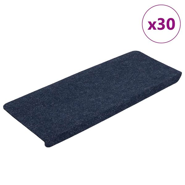 vidaXL Selvklebende trappematter 30 stk bl&aring; 65x24,5x3,5 cm