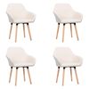 vidaXL Spisestoler 4 stk kremhvit stoff