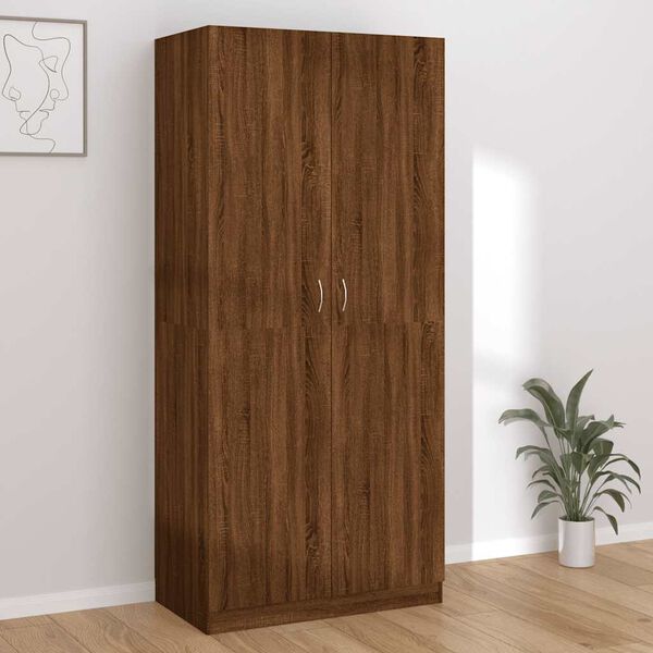 vidaXL Garderobe brun eik 90x52x200 cm konstruert tre