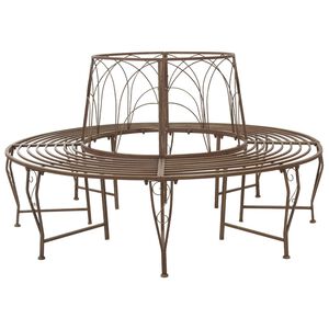vidaXL Trebens 8-Antall seter &Oslash; 160 x 89 cm St&aring;l Antikk Brun Rund