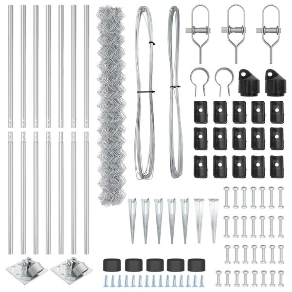 vidaXL Gjerdep&aring;le s&oslash;lv 10 x 1,5 m (60 x 60 mm maske) St&aring;l