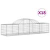 vidaXL Gabionkurver buede 18 stk 200x50x40/60 cm galvanisert jern