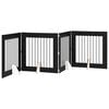 vidaXL Foldbar hundegitter med stativer 4 pcs Svart eik 321 cm