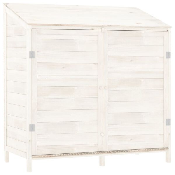 vidaXL Hageskur hvit 102x52x112 cm heltre gran