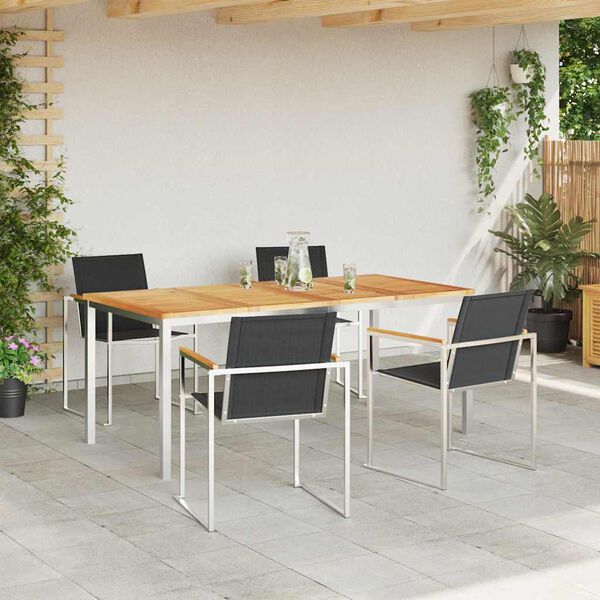 vidaXL HageSpisestueSett 5 pcs Solid Teaktre