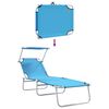 vidaXL Solstol 2-person 2 pcs Blå 58 x 188 x 77cm stoff