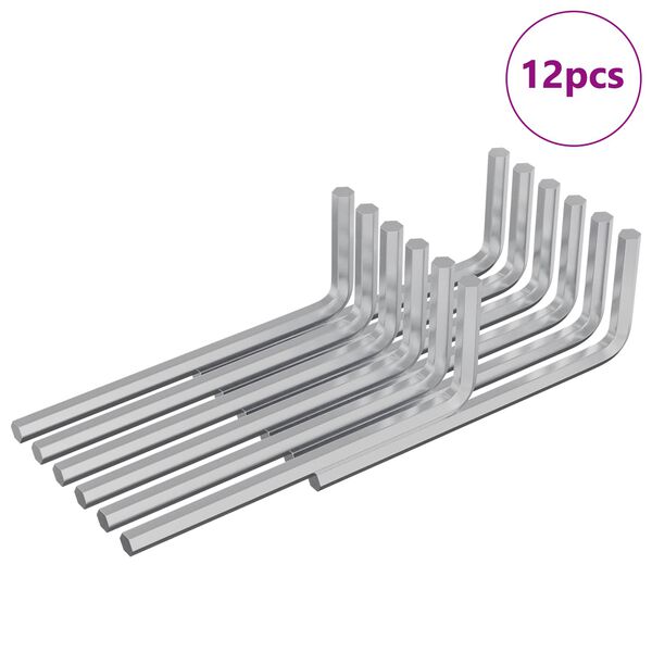 vidaXL Unbrakon&oslash;kkel 12 pcs s&oslash;lv 32 x 86 mm St&aring;l