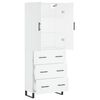 vidaXL Highboard hvit 69,5x34x180 cm konstruert tre