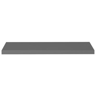 vidaXL Flytende vegghyller 4 stk høyglans grå 90x23,5x3,8 cm MDF