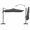 vidaXL Roma parasol med LED -stripelys Antrasitt 286 x 284 x 270 cm
