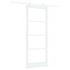 vidaXL Skyved&oslash;r ORKDAL Hvit 83 x 202 cm Massivt furutre og glass
