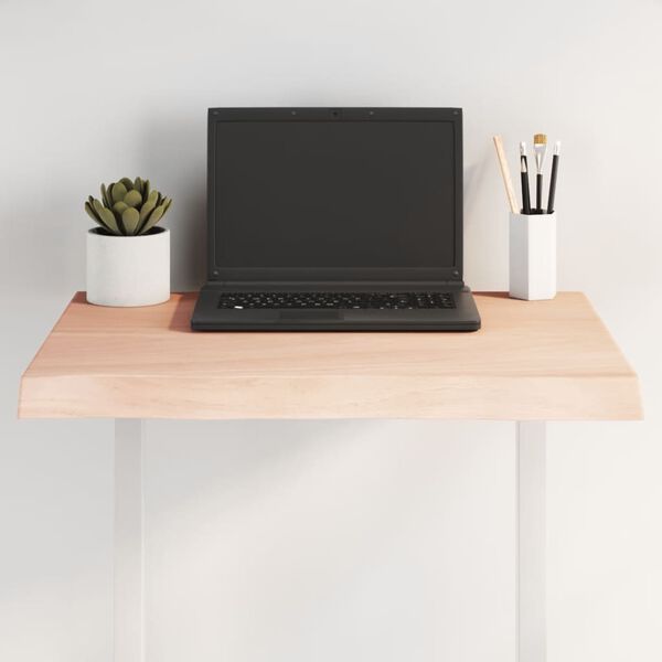 vidaXL Bordplate 60x60x(2-4) cm ubehandlet heltre eik naturlig kant