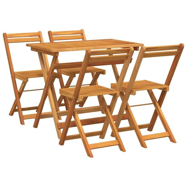 vidaXL Bistrosett 5 pcs Olje naturlig Solid akasietre