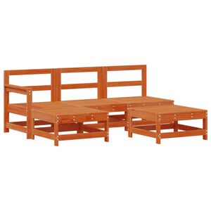 vidaXL Hage lounge sett 5 pcs VoksBrun Massiv furu