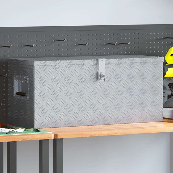 vidaXL Aluminiumsboks 80x30x35 cm sølv